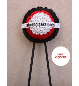 Kırmızı Beyaz Yapay Çelenk